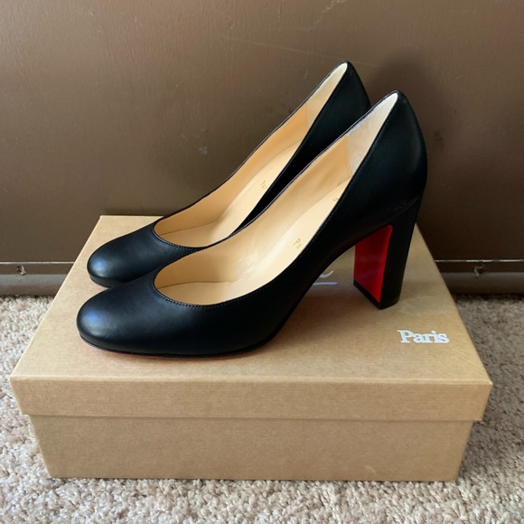 Christian Louboutin Black Heels with Red Soles - Picture 1 of 9
